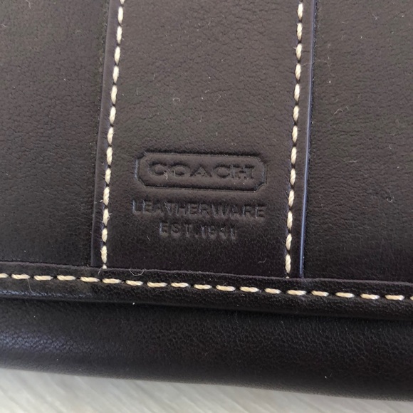 NWOT COACH Vintage Genuine Leatherware Medium Wallet Billfold, Chocolate Brown - Picture 3 of 16